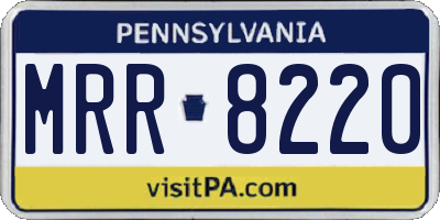 PA license plate MRR8220