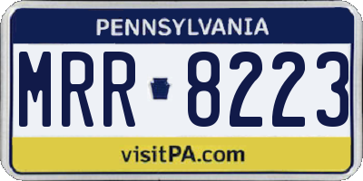 PA license plate MRR8223