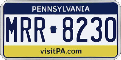 PA license plate MRR8230