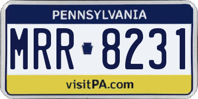 PA license plate MRR8231