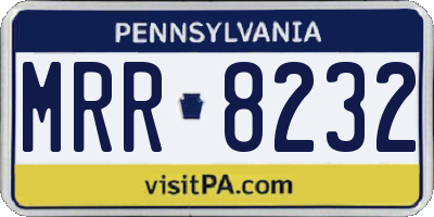 PA license plate MRR8232