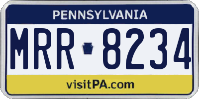 PA license plate MRR8234