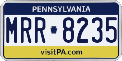 PA license plate MRR8235