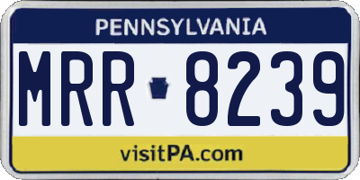 PA license plate MRR8239