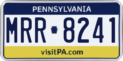 PA license plate MRR8241
