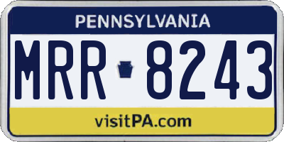 PA license plate MRR8243