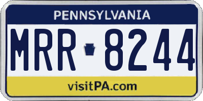 PA license plate MRR8244