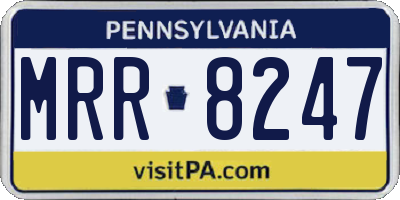 PA license plate MRR8247