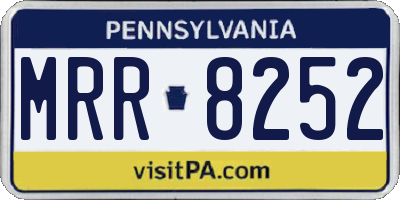 PA license plate MRR8252