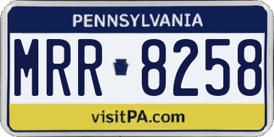 PA license plate MRR8258