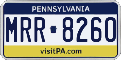 PA license plate MRR8260