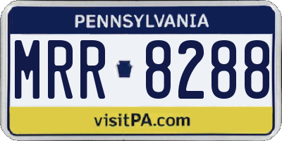 PA license plate MRR8288