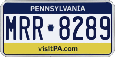 PA license plate MRR8289