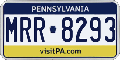 PA license plate MRR8293