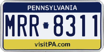 PA license plate MRR8311