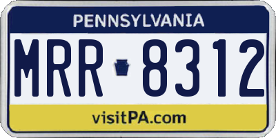 PA license plate MRR8312