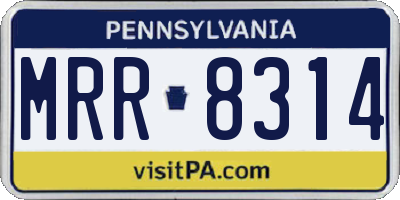 PA license plate MRR8314