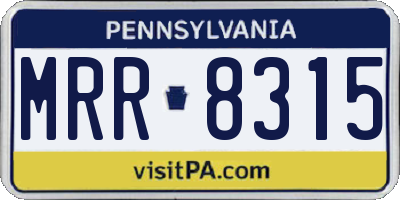 PA license plate MRR8315