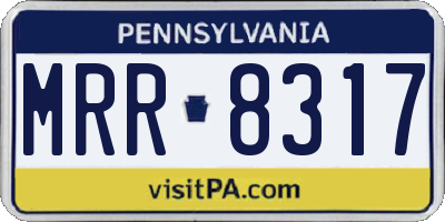 PA license plate MRR8317
