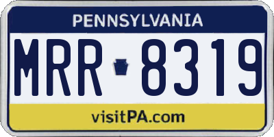 PA license plate MRR8319
