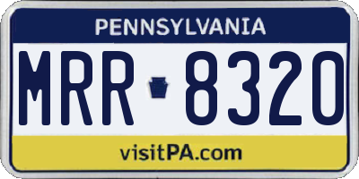 PA license plate MRR8320
