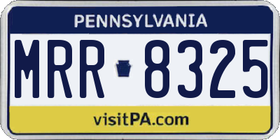 PA license plate MRR8325