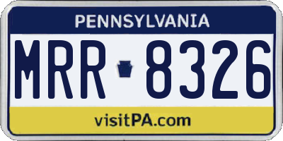 PA license plate MRR8326