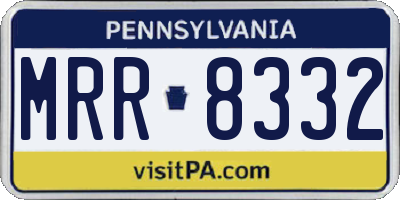 PA license plate MRR8332