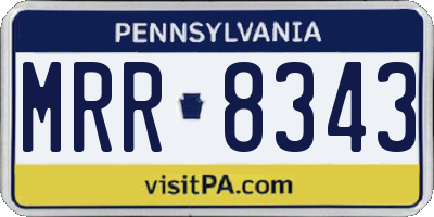 PA license plate MRR8343