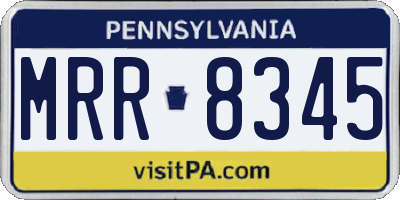 PA license plate MRR8345