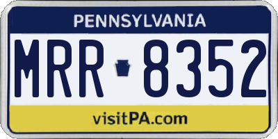 PA license plate MRR8352