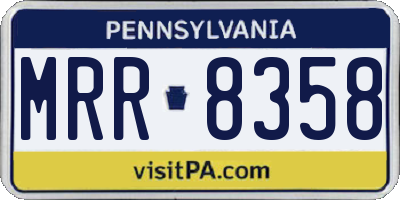 PA license plate MRR8358