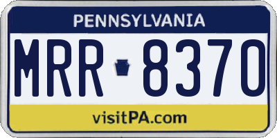 PA license plate MRR8370