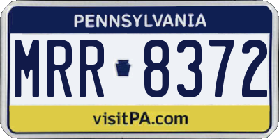 PA license plate MRR8372