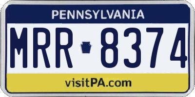 PA license plate MRR8374