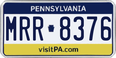 PA license plate MRR8376