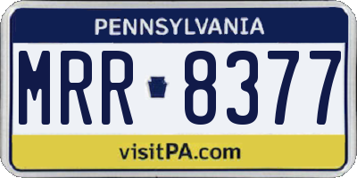 PA license plate MRR8377