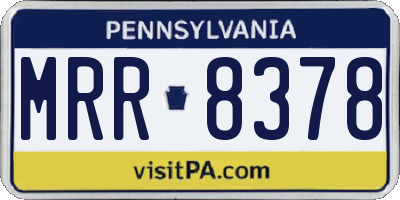 PA license plate MRR8378
