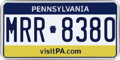 PA license plate MRR8380