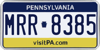 PA license plate MRR8385