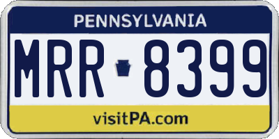 PA license plate MRR8399