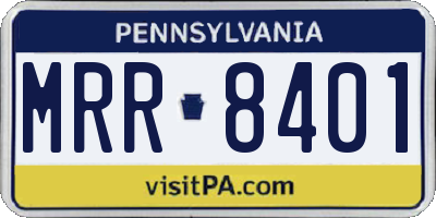 PA license plate MRR8401