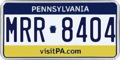 PA license plate MRR8404