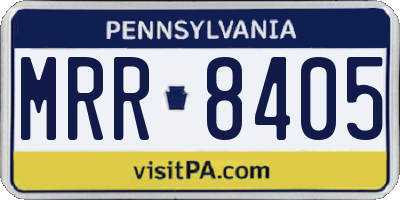 PA license plate MRR8405