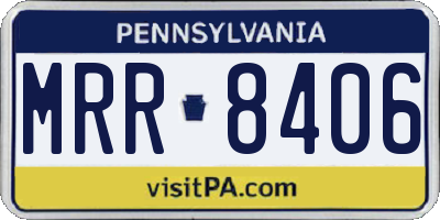 PA license plate MRR8406