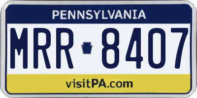 PA license plate MRR8407