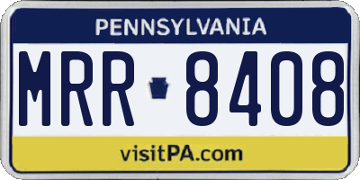 PA license plate MRR8408