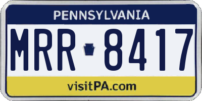 PA license plate MRR8417