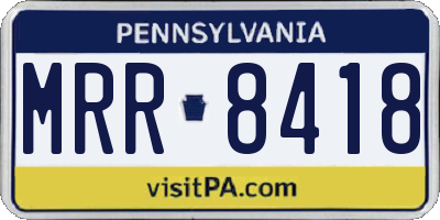 PA license plate MRR8418