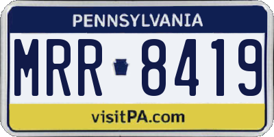 PA license plate MRR8419